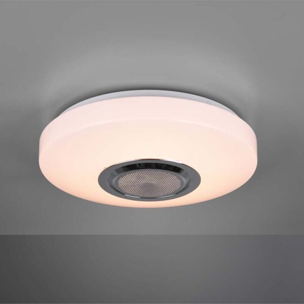 Plafoniera LED 30cm Con Altoparlante Bluetooth E Telecomando: Legno Di Faggio, Dimmerabile 2700K-6500K, Per Casa