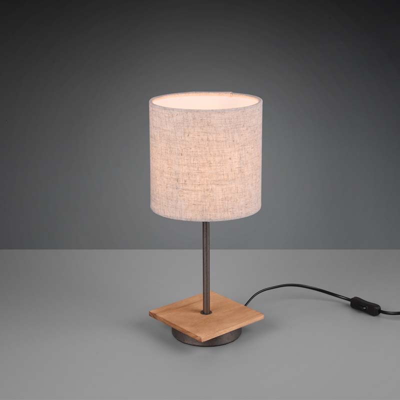Trio Lampada Da Tavolo 501100101 – Stile Vintage Con Base In Metallo Ruggine E Paralume In Vetro Alabastro, Fino A 40W