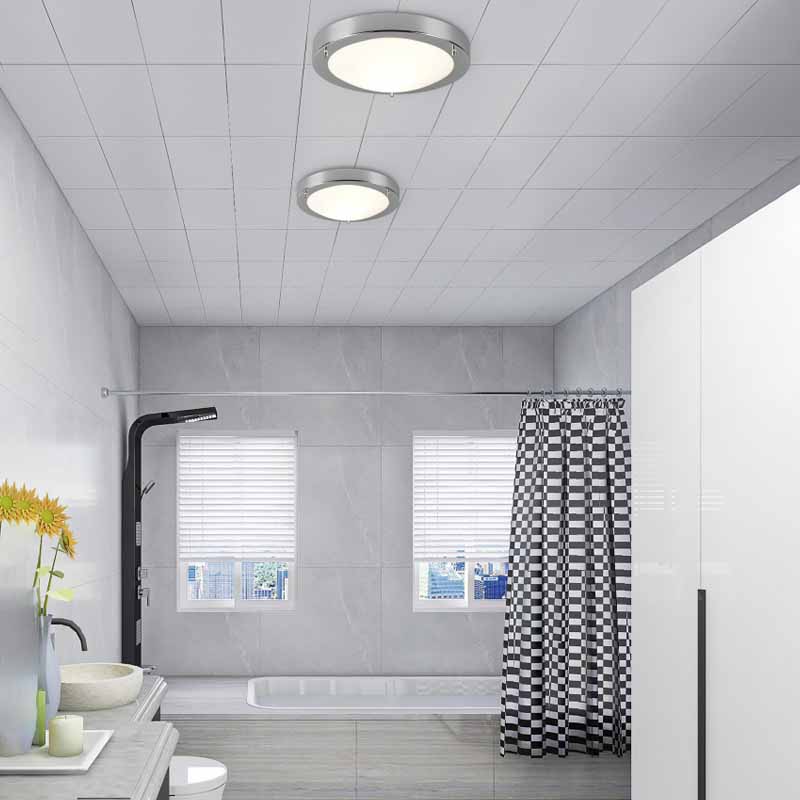 Plafoniera Led bagno rotonda Condus in metallo IP44 E27 D.31 cm - Trio  Lighting