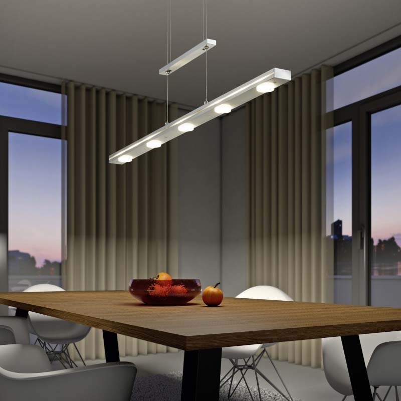 Lampada a sospensione Led Lacal 7 luci bidirezionale luce calda-fredda 28W-  Trio Lighting