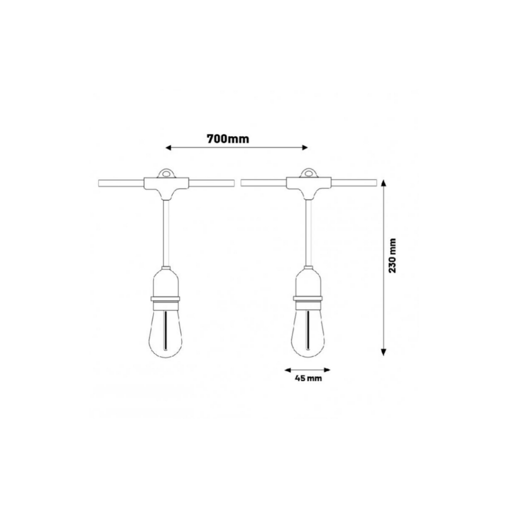 Ghirlanda LED Esterna Con Telecomando 45m – 147FT Lampadine G40 Luce Calda Dimmerabile IP44 - 2