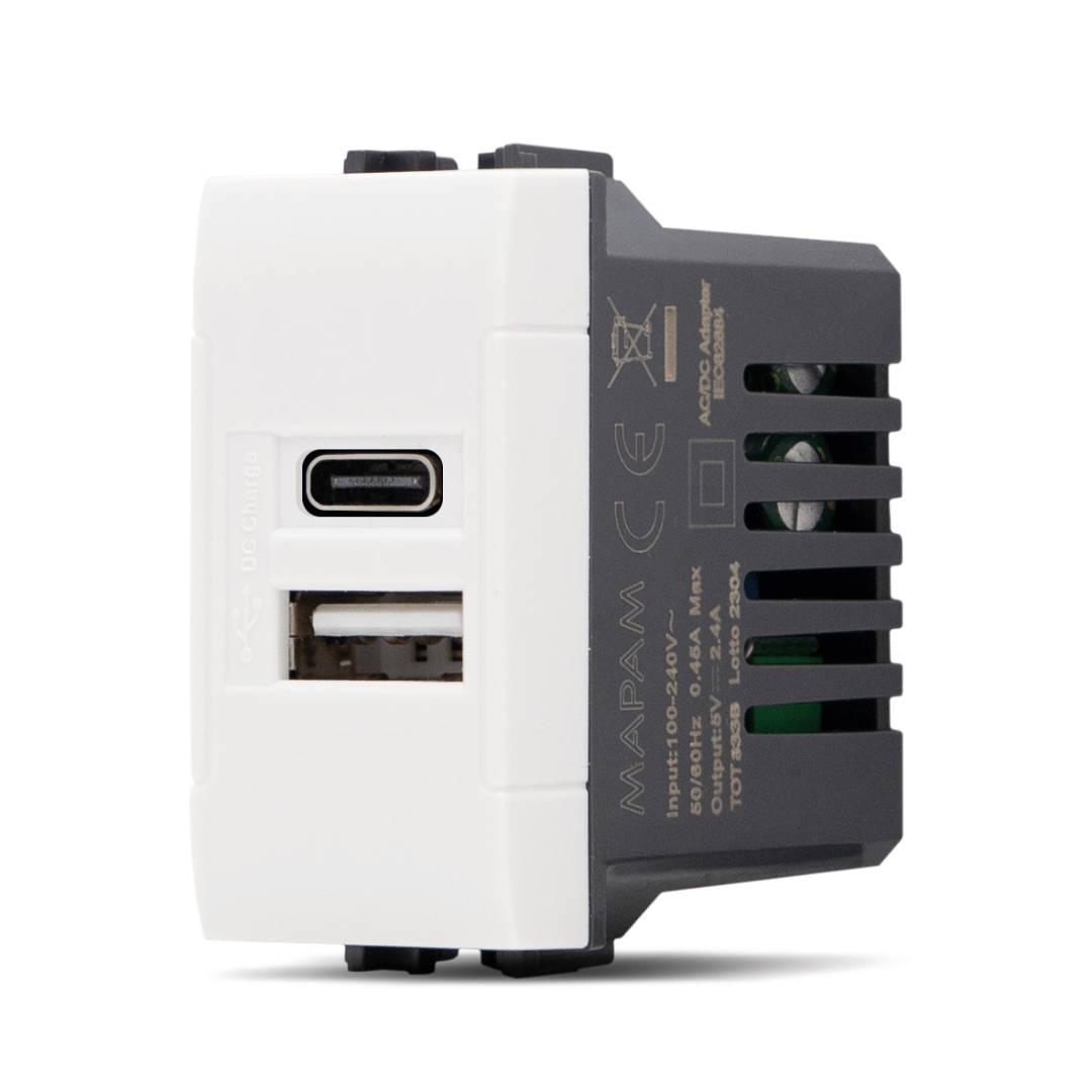 Doppia presa USB TIPO A+C (5V-2A-265V) VIP (3)