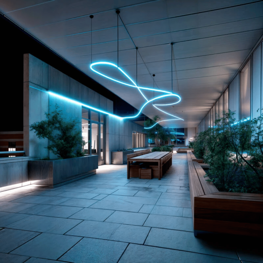 Bobina 50m Striscia LED Neon Regolabile 220V Semicircolare 180 7.5W_m IP67