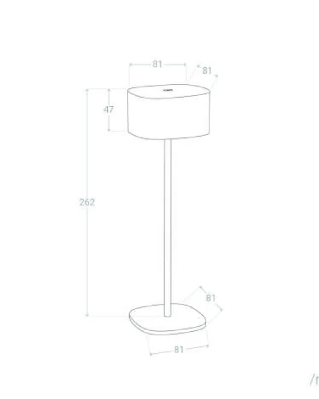 Lampada da Tavolo LED 2W Portatile Mounka Square - Dimensioni