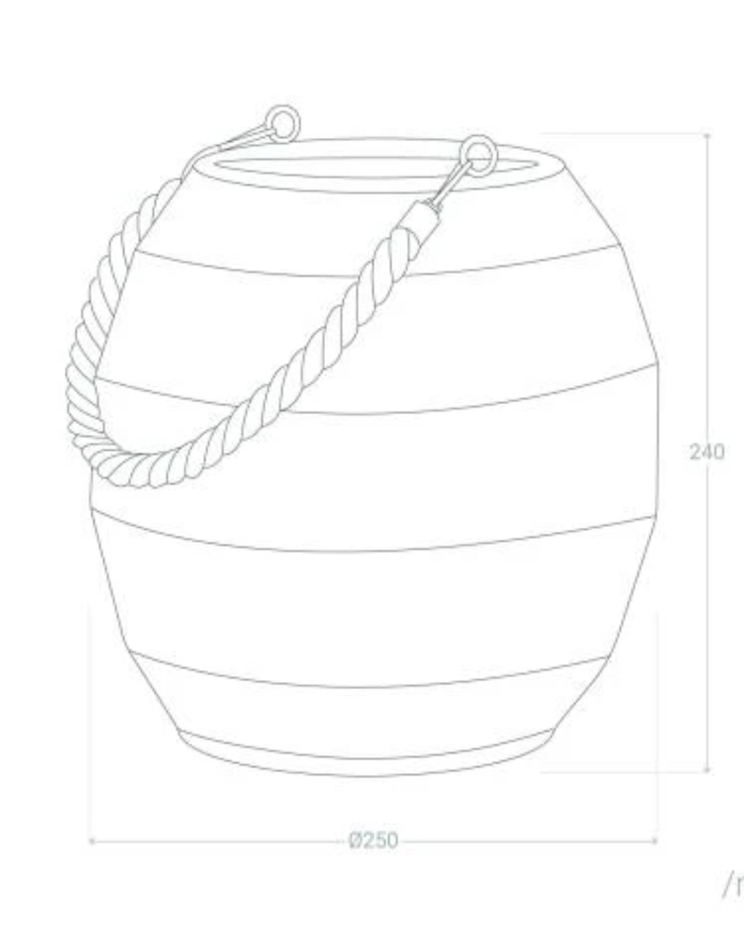 Lampada da Tavolo LED Portatile In Corda Mero - Dimensioni