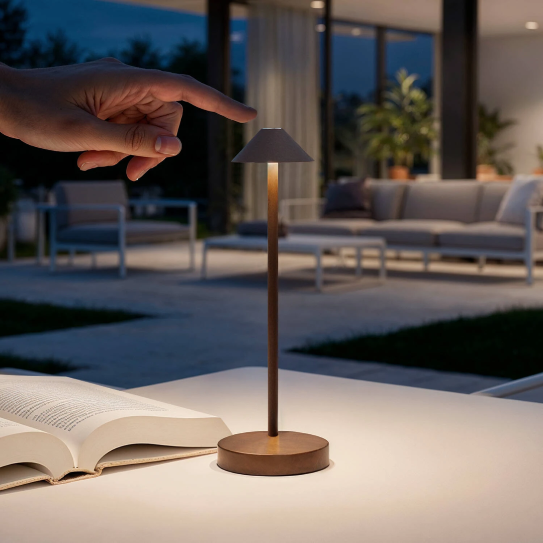 Lampada da Tavolo LED Portatile Per Esterni Magatzi - Marrone (2)