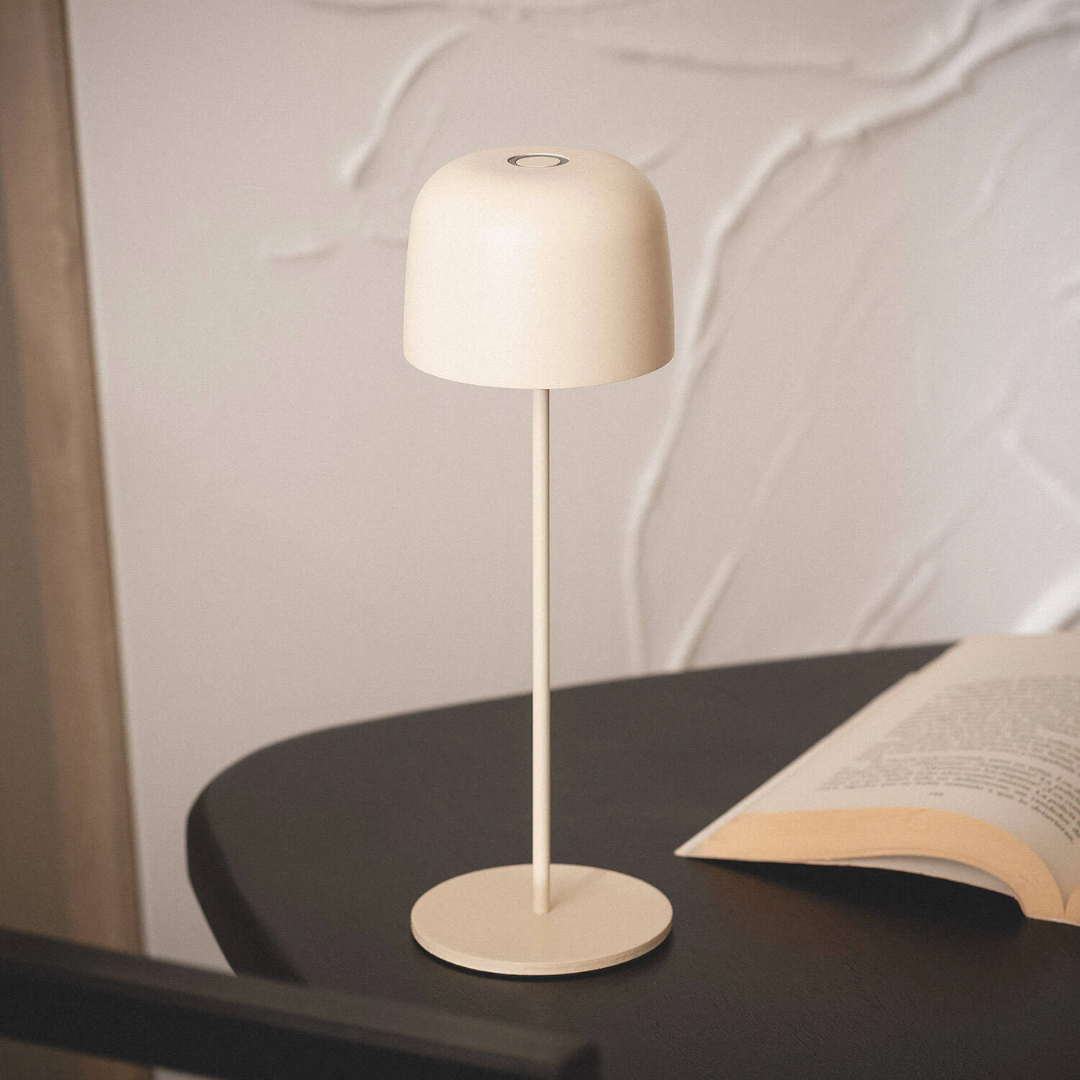 Lampada da Tavolo Portatile Per Esterni Wink Nichel - color Beige (4)