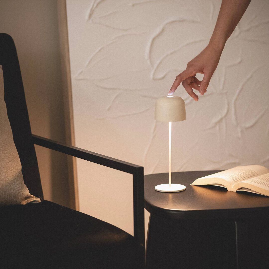 Lampada da Tavolo Portatile Per Esterni Wink Nichel - color Beige (5)