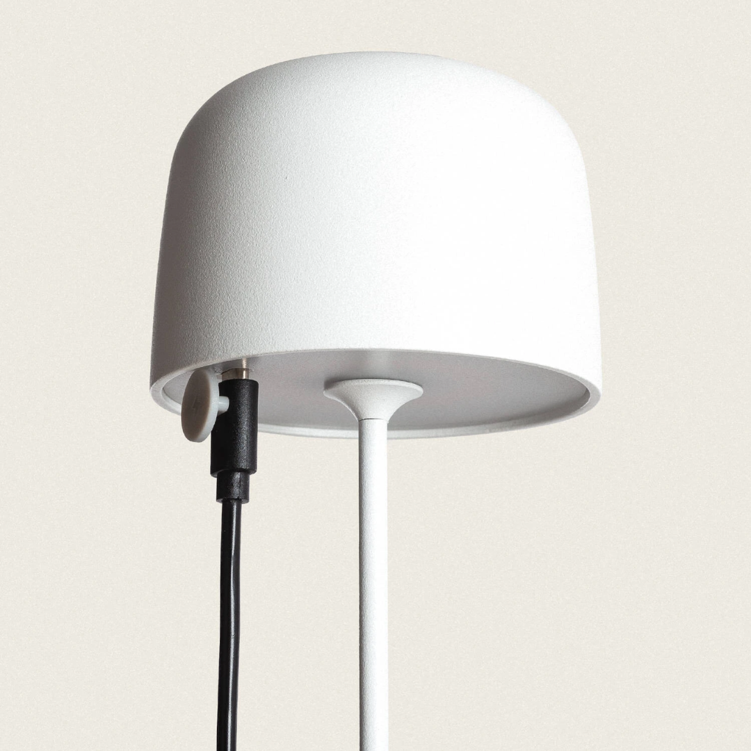 Lampada da Tavolo Portatile Per Esterni Wink Nichel - color Bianco (5)