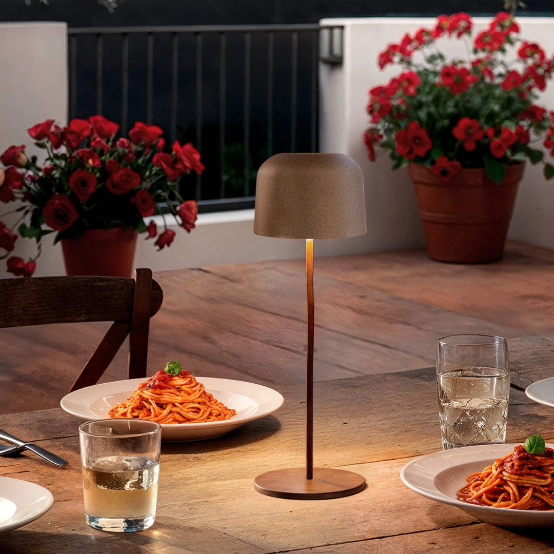 Lampada da Tavolo Portatile Per Esterni Wink Nichel - color Ossido (2)