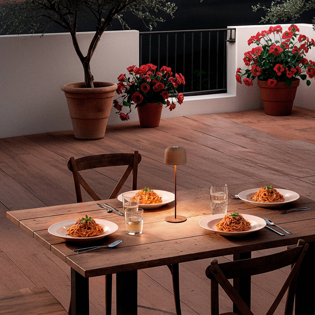 Lampada da Tavolo Portatile Per Esterni Wink Nichel - color Ossido (3)