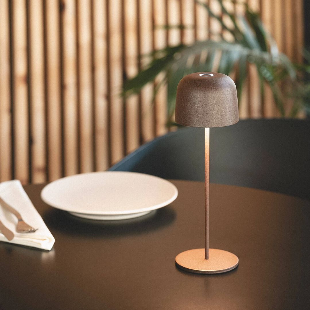 Lampada da Tavolo Portatile Per Esterni Wink Nichel - color Ossido (5)