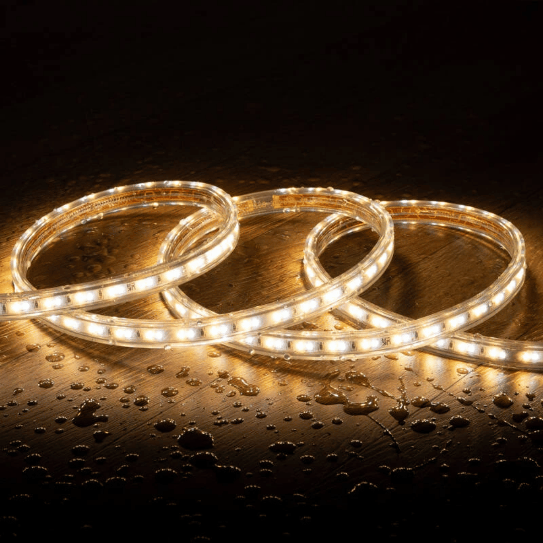 Striscia LED CCT 220V 120 LED_m 10W_m 900lm_m Larga 14mm Taglio 100cm IP65 (3)