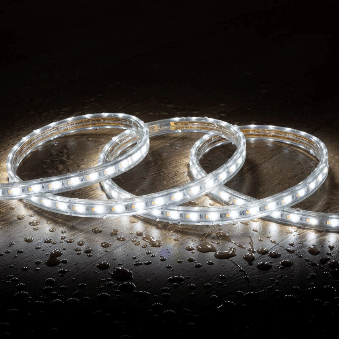 Striscia LED CCT 220V 120 LED_m 10W_m 900lm_m Larga 14mm Taglio 100cm IP65 (4)