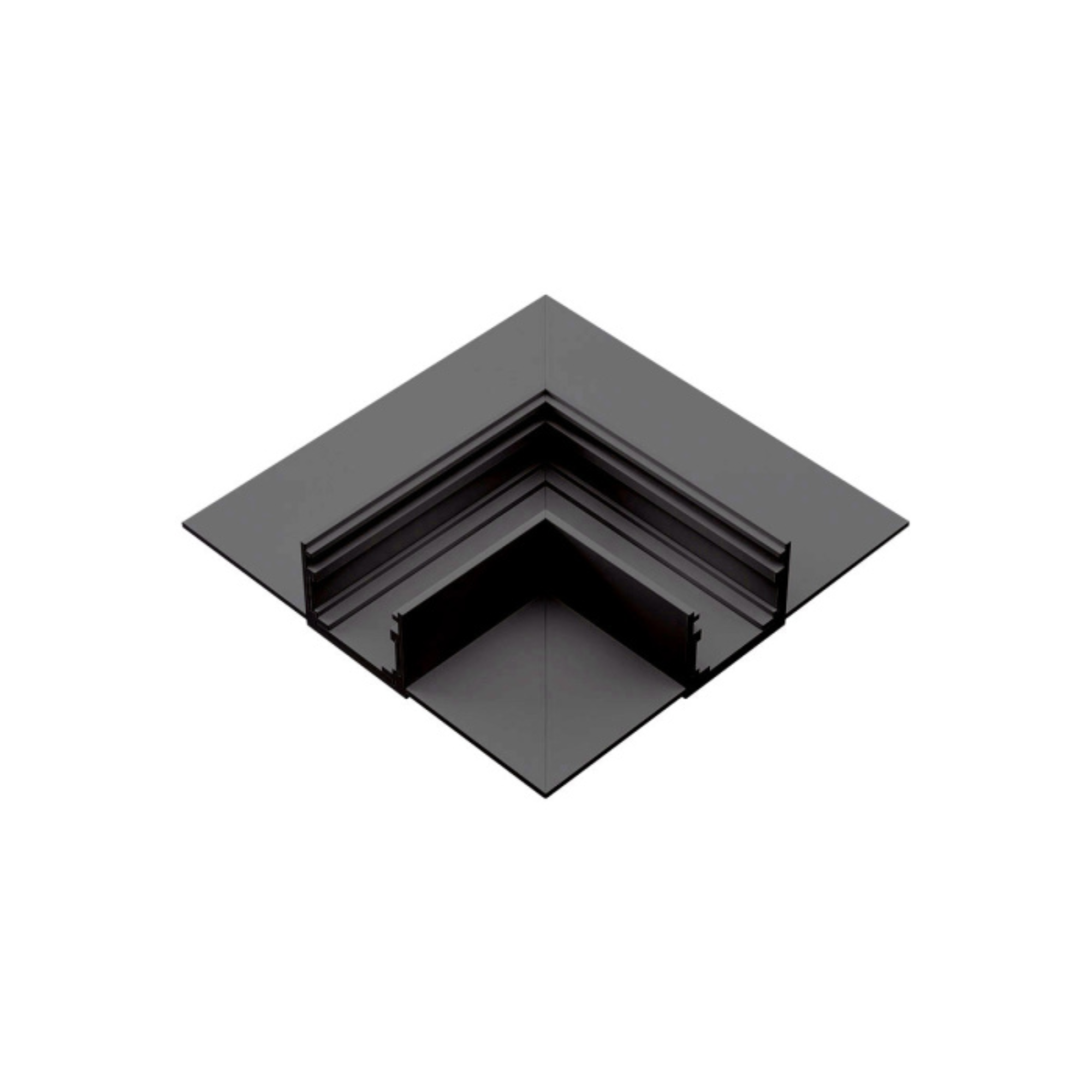 Angolo a 90° in alluminio per binario 48V da incasso per installazione soffitto_soffitto (3)