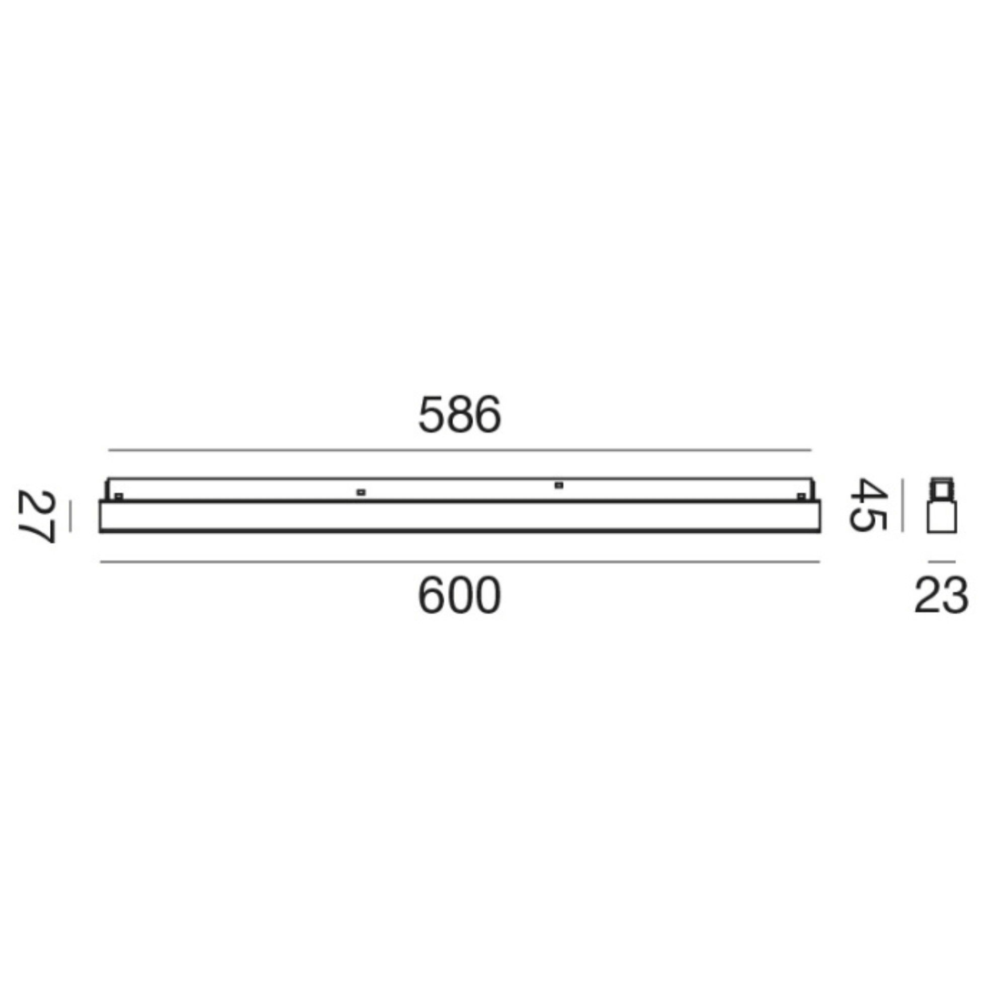 Proiettore lineare a luce diffusa dimmerabile per binario 48V LED 24W (2)