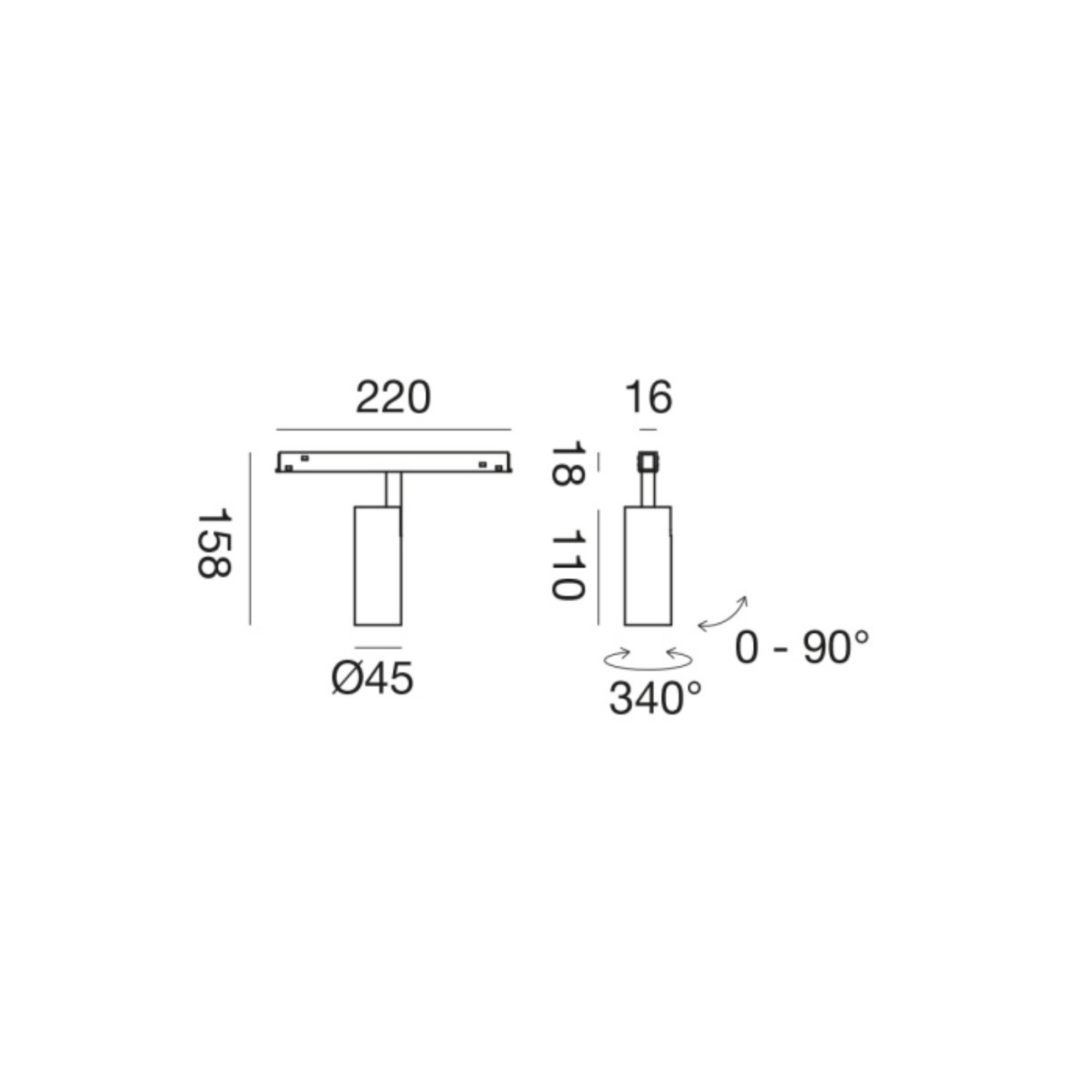 Proiettore orientabile non dimmerabile per binario 48V LED 12W (2)