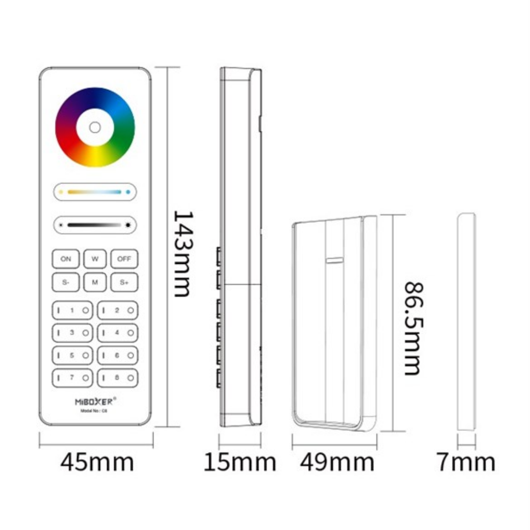 Telecomando Touch Nero Rgb+Cct 8 Zone (2)