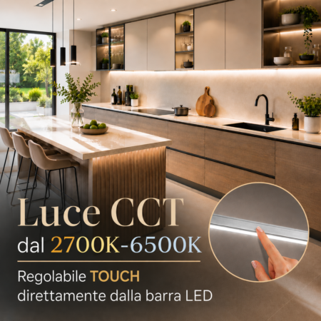 Barra led luce cct variabile sottopensile per cucina mensole armadi
