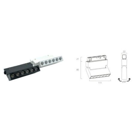 Faretto Darklight magnetico orientabile ottico tondo CRI 95 6W - Ledco