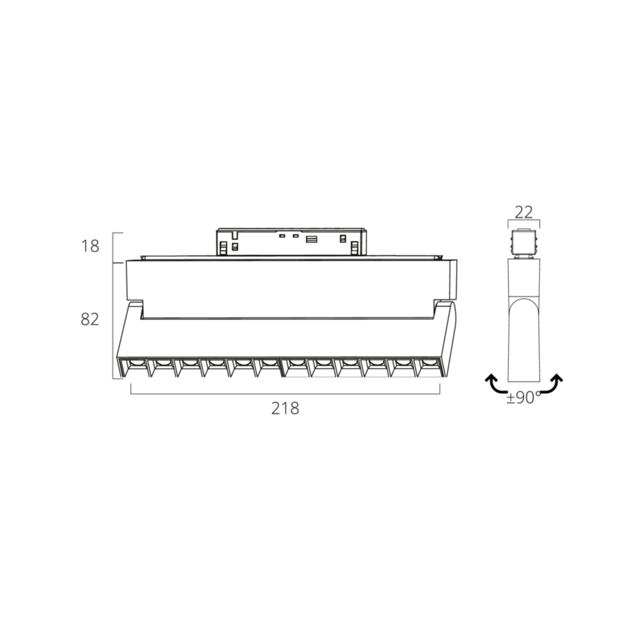 DARKLIGHT MAGNETICA ORIENTABILE 48V 12W (2)