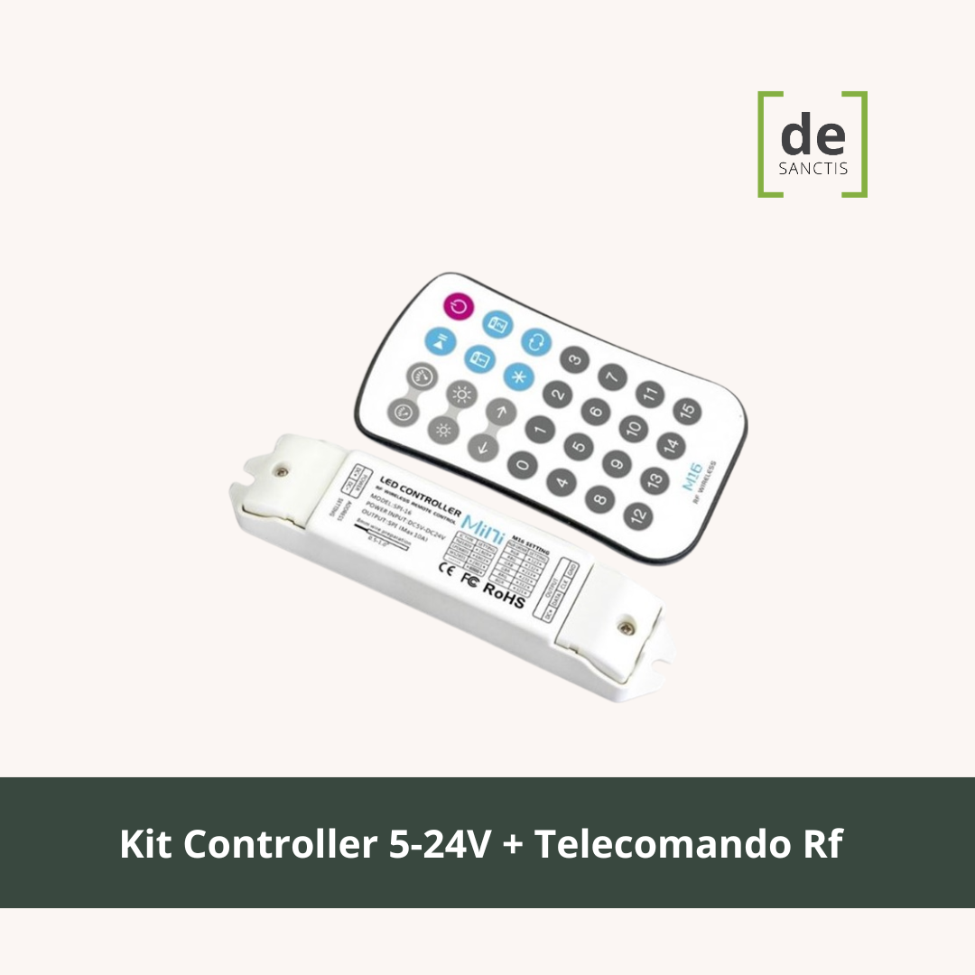 Kit-Controller-5-24V-Telecomando-Rf-Per-Strip-Digitali