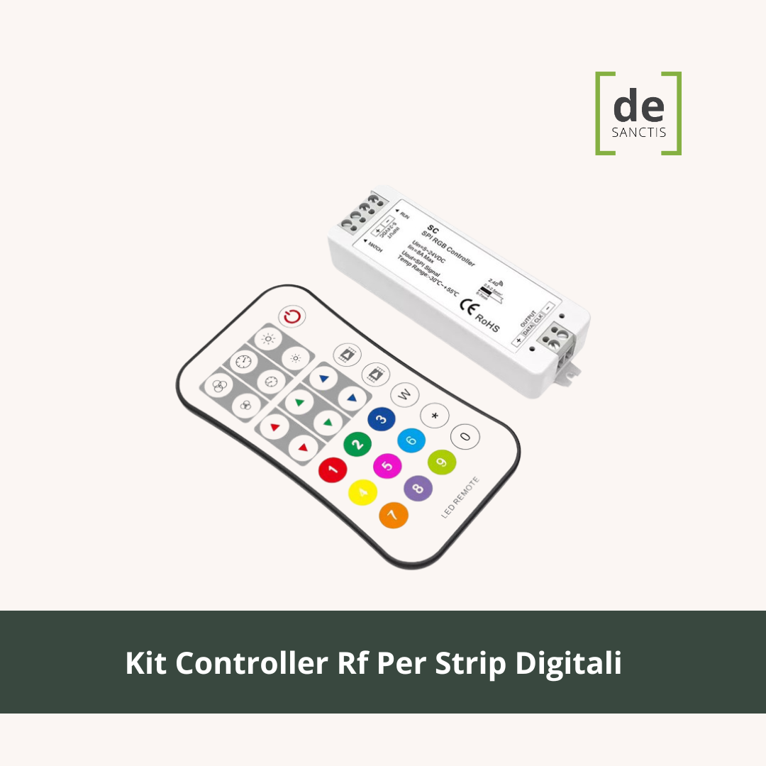 Kit-Controller-Rf-Per-Strip-Digitali-2.4Ghz-5-24Vdc-Max.-8A