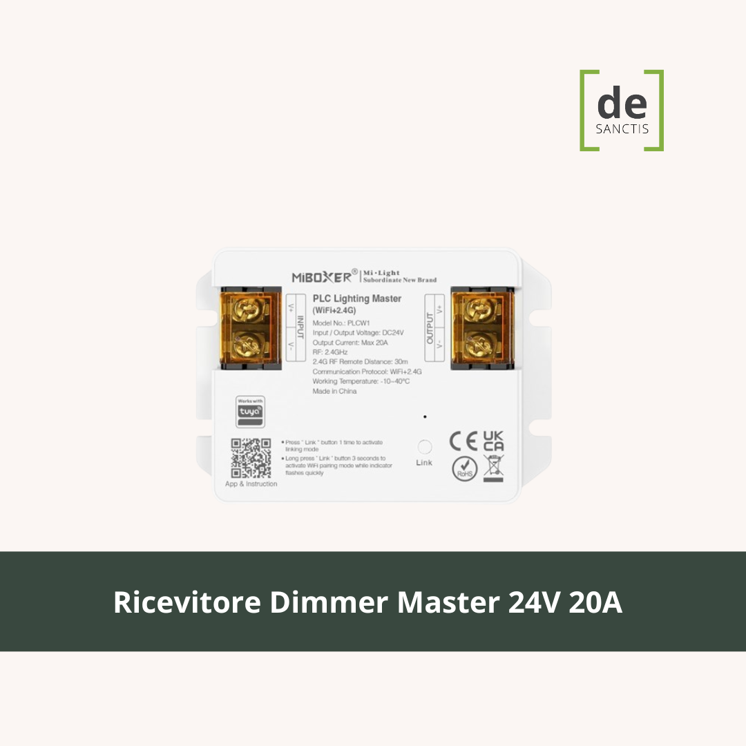 Ricevitore-Dimmer-Master-24V-20A-Wifi-Rf-Compatibile-Con-Faretti-Serie-Plc