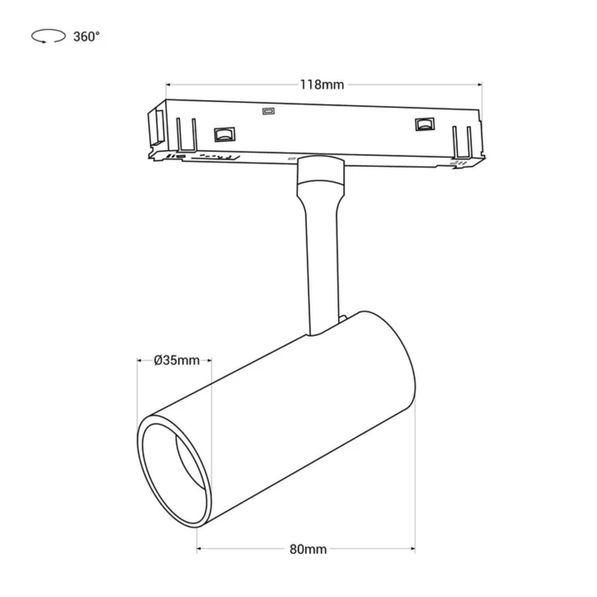 Faretto LED orientabile per binario magnetico 6W 48V - De Sanctis Light and Design - immagine 11