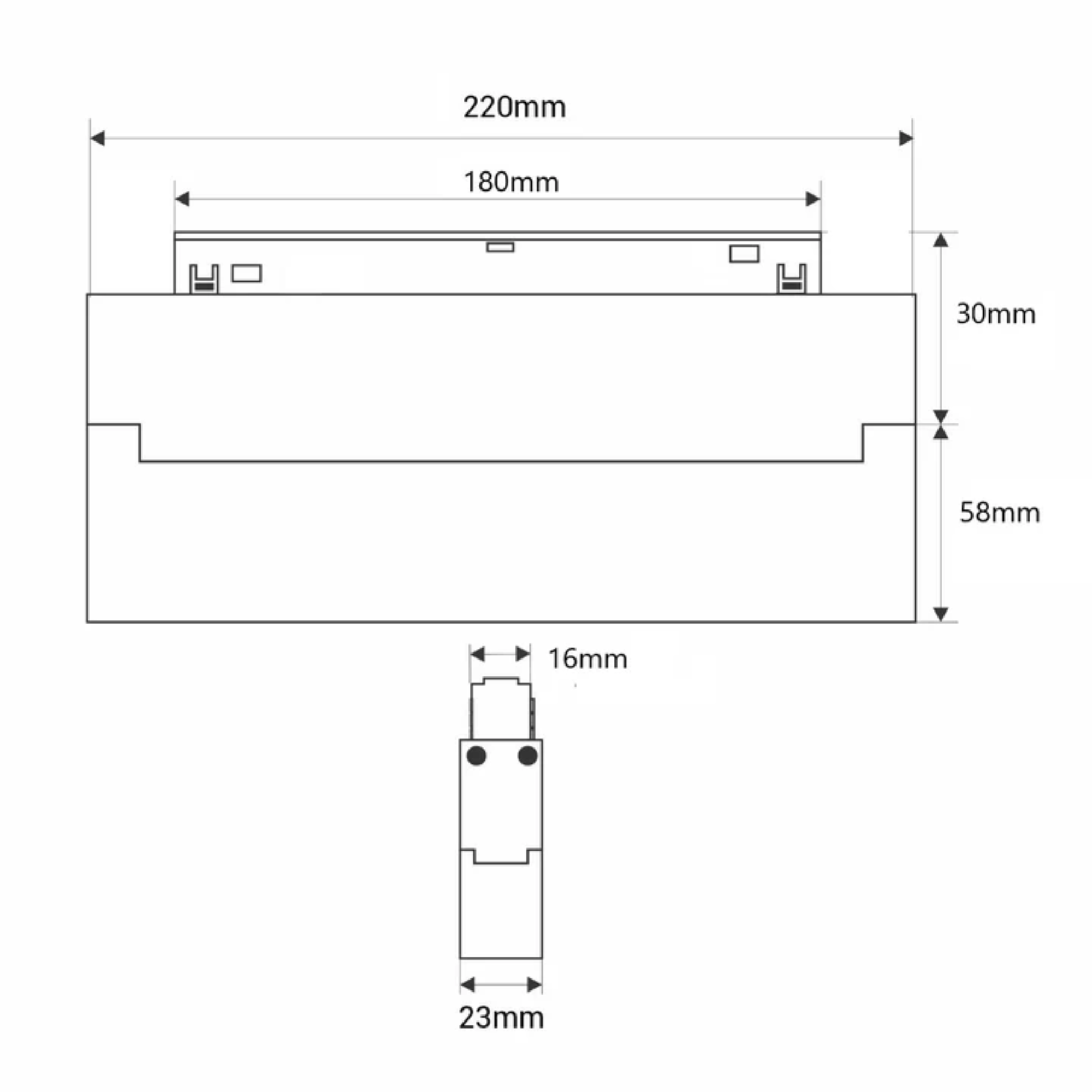 Faretto lineare orientabile per binario magnetico 48V 12W Chip Osram - De Sanctis Light and Design - immagine 10