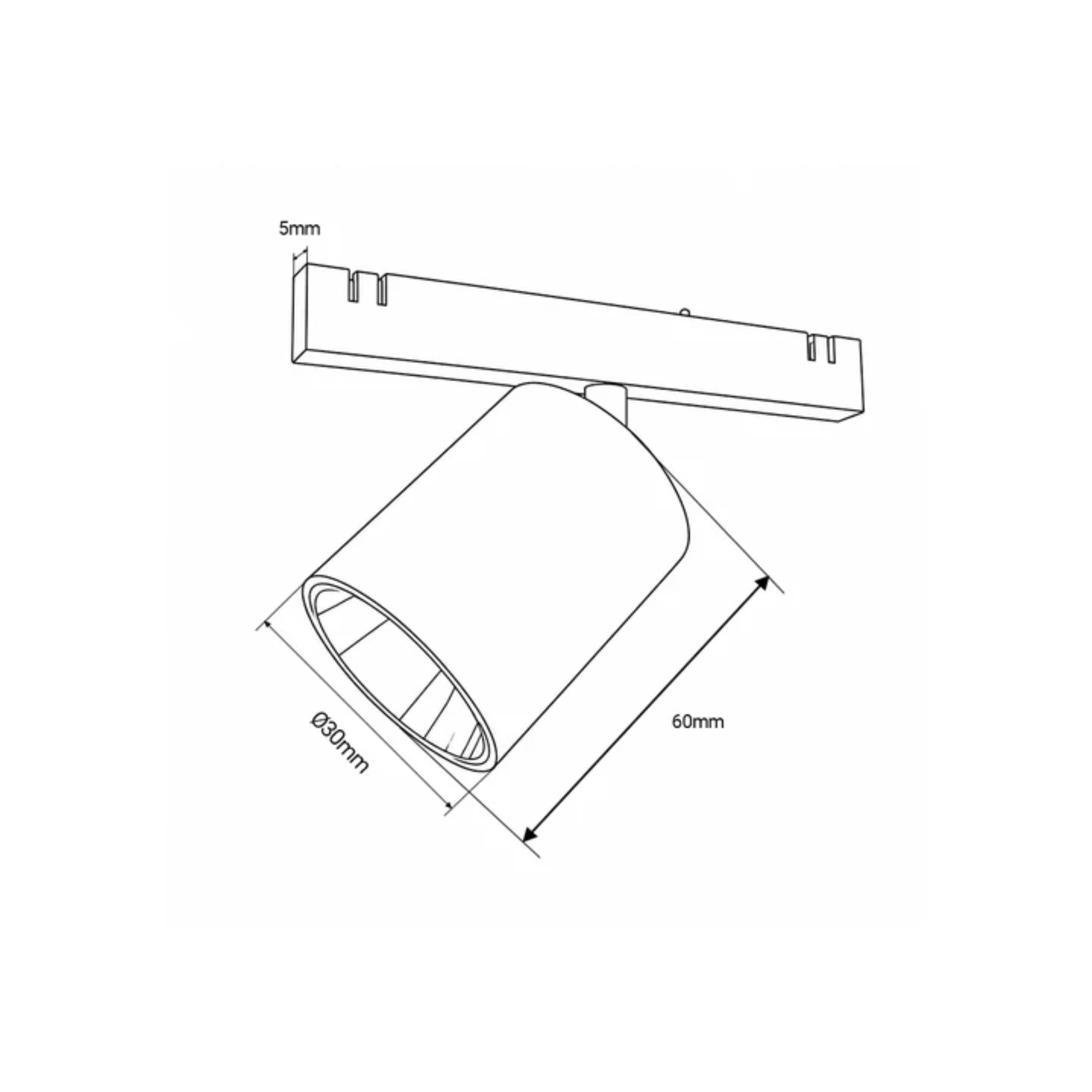 Faretto orientabile per binario magnetico - 5 mm 24° 3W - 24V - De Sanctis Light and Design - immagine 3