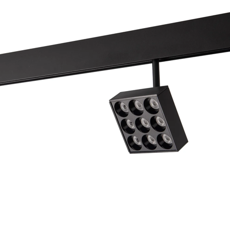 Faretto quadrato orientabile per binario magnetico 48V 9W CRI90 - UGR18 - De Sanctis Light and Design