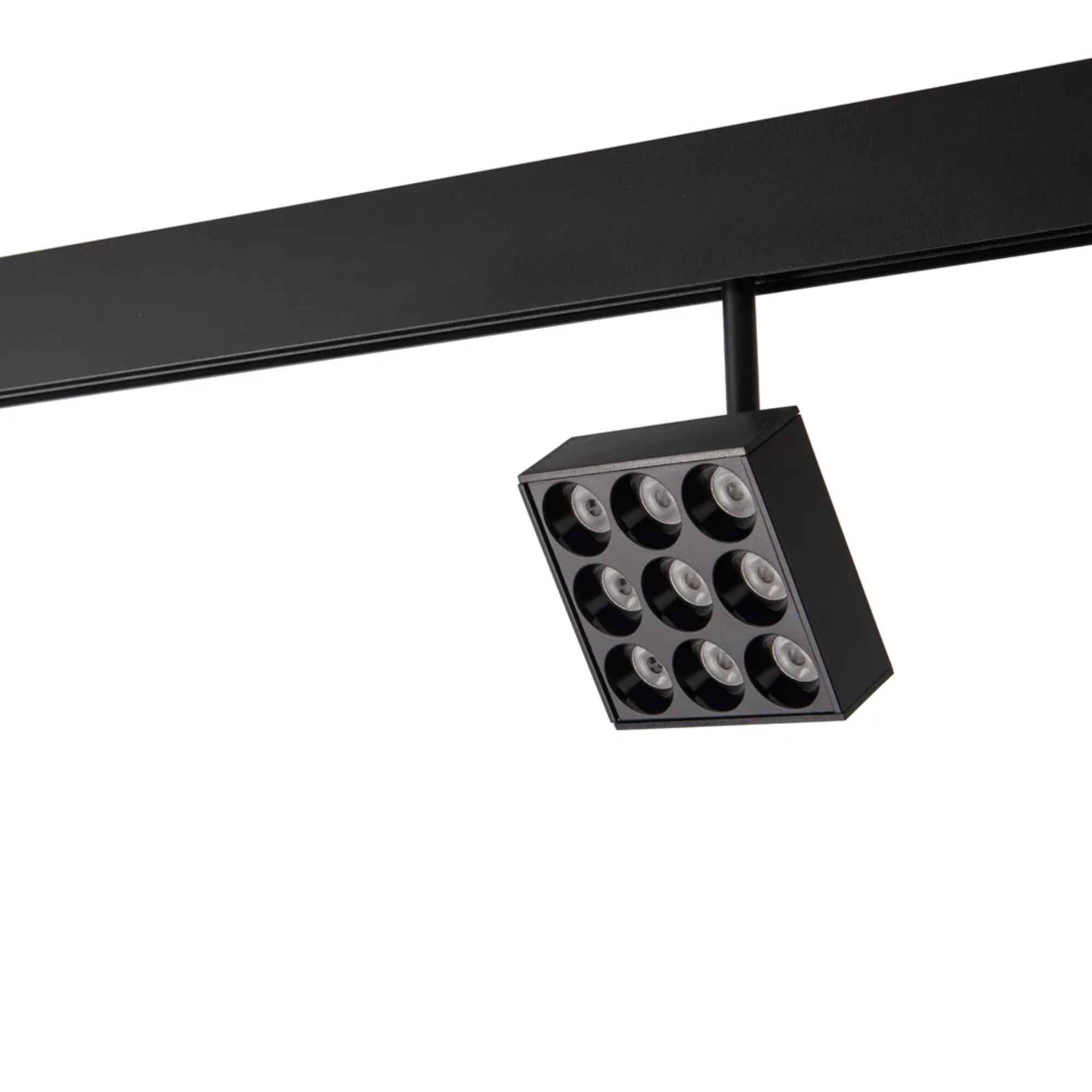 Faretto quadrato orientabile per binario magnetico 48V 9W CRI90 - UGR18 - De Sanctis Light and Design