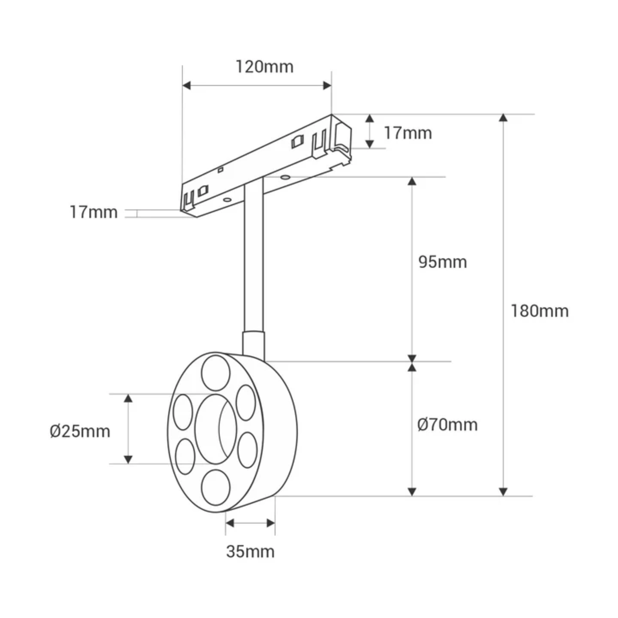 Lampada circolare orientabile per binario magnetico 6W 48V - De Sanctis Light and Design - immagine 8