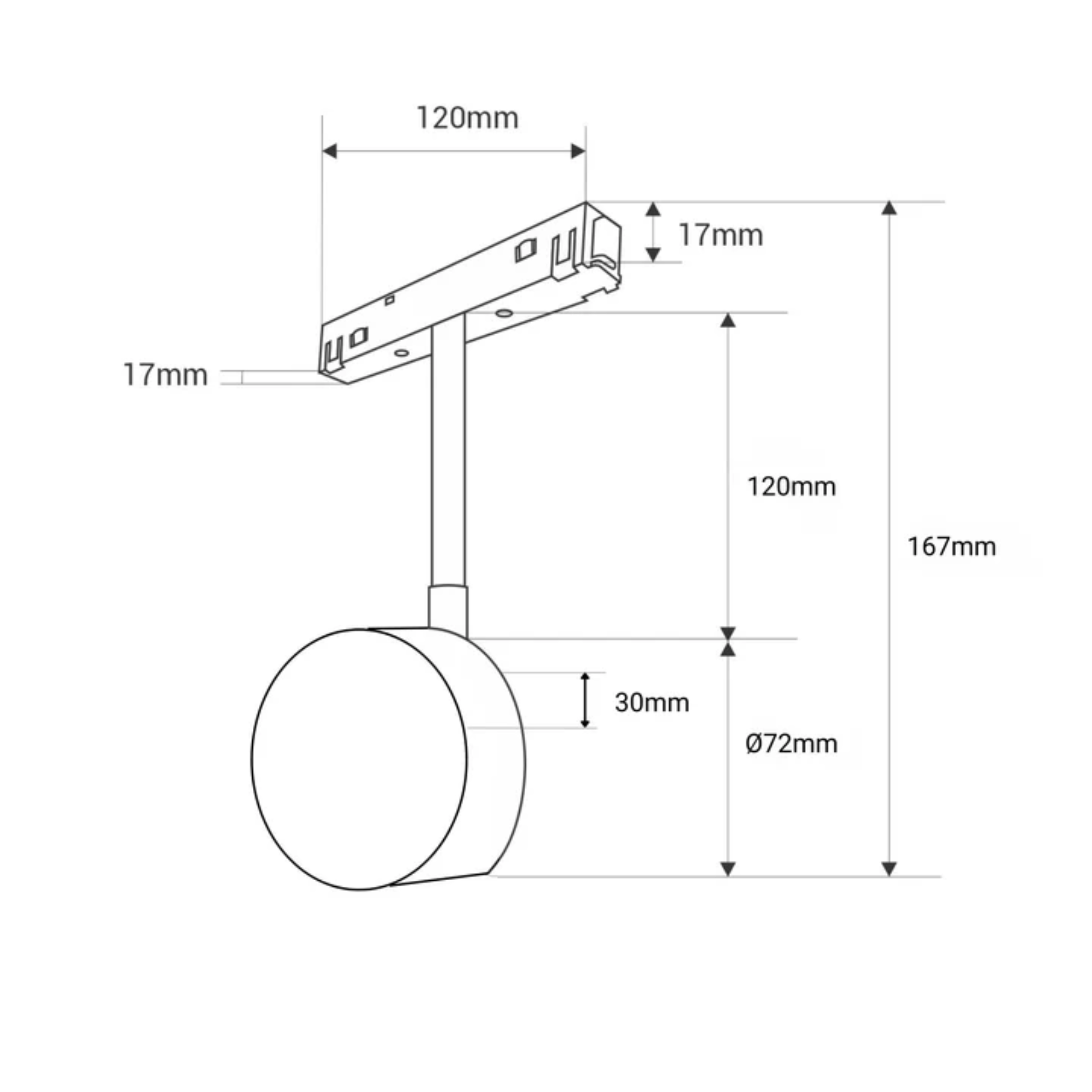 Lampada circolare orientabile per binario magnetico 9W 48V - De Sanctis Light and Design - immagine 6