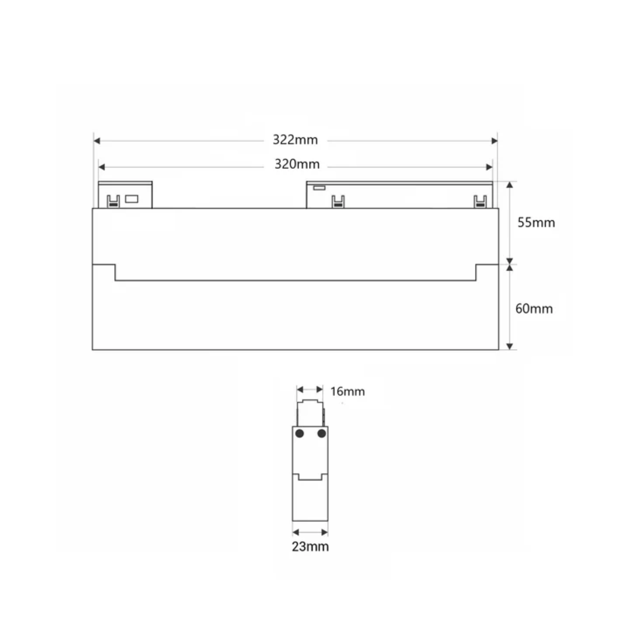 Faretto lineare orientabile CCT per binario magnetico 48V 18W - De Sanctis Light and Design - immagine 8