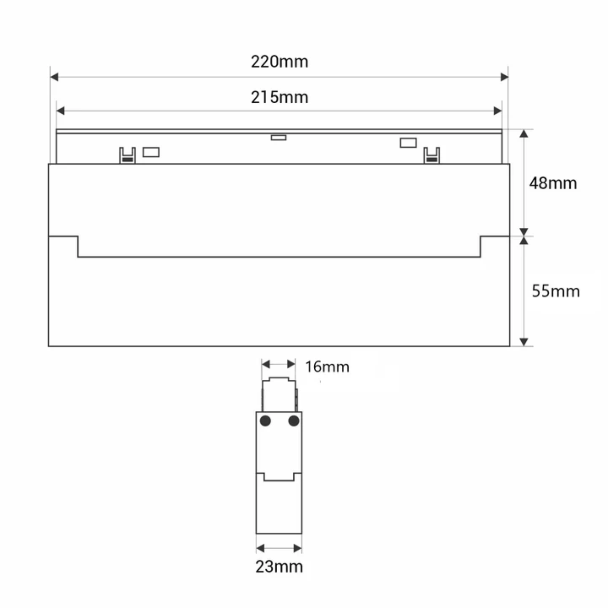 Faretto lineare LED opalino CCT per binario magnetico 48V 12W - De Sanctis Light and Design - immagine 6