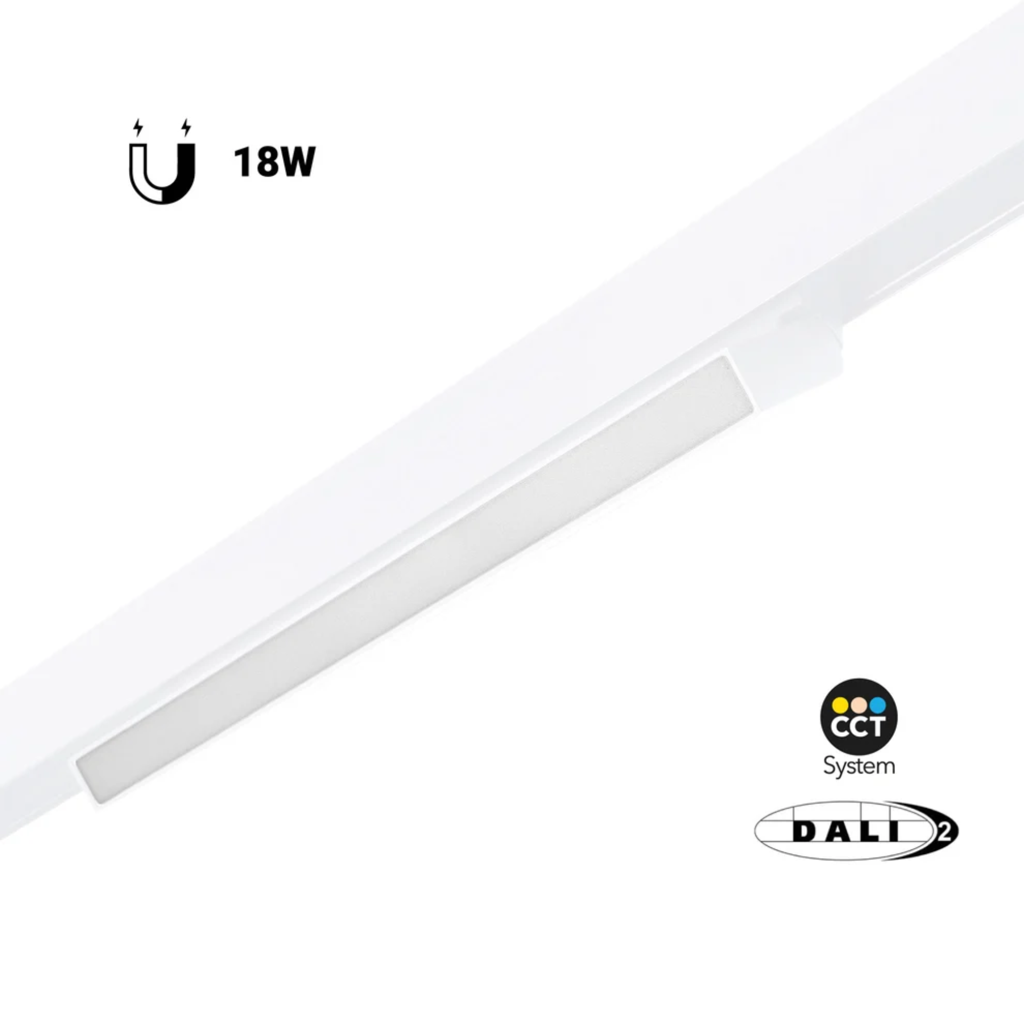 Faretto lineare orientabile opalino CCT per binario magnetico 48V 18W - De Sanctis Light and Design - immagine 2