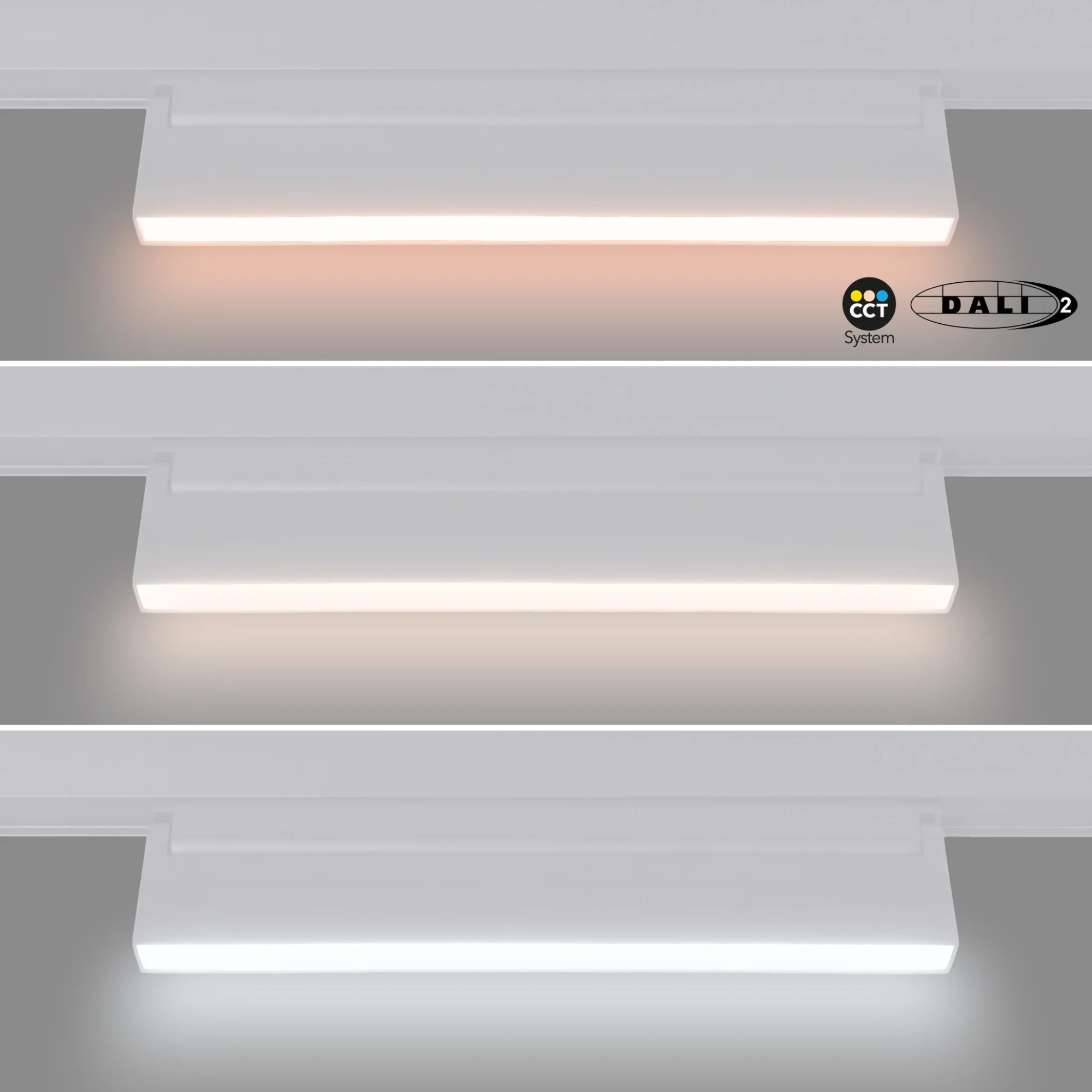 Faretto lineare orientabile opalino CCT per binario magnetico 48V 18W - De Sanctis Light and Design - immagine 6