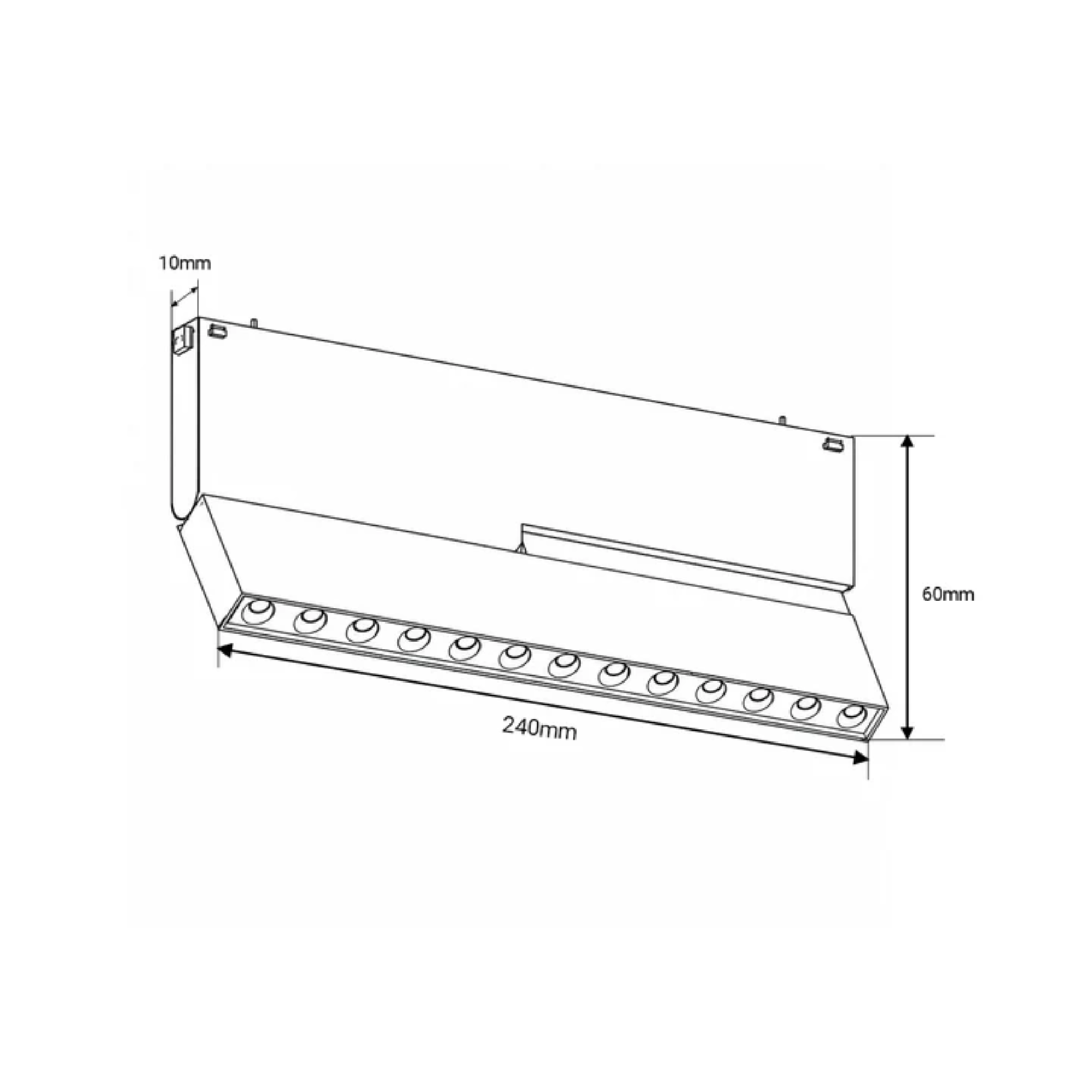 Faretto lineare orientabile per binario magnetico 48V 12W 10mm - CCT + SMART - UGR18 - De Sanctis Light and Design - immagine 3