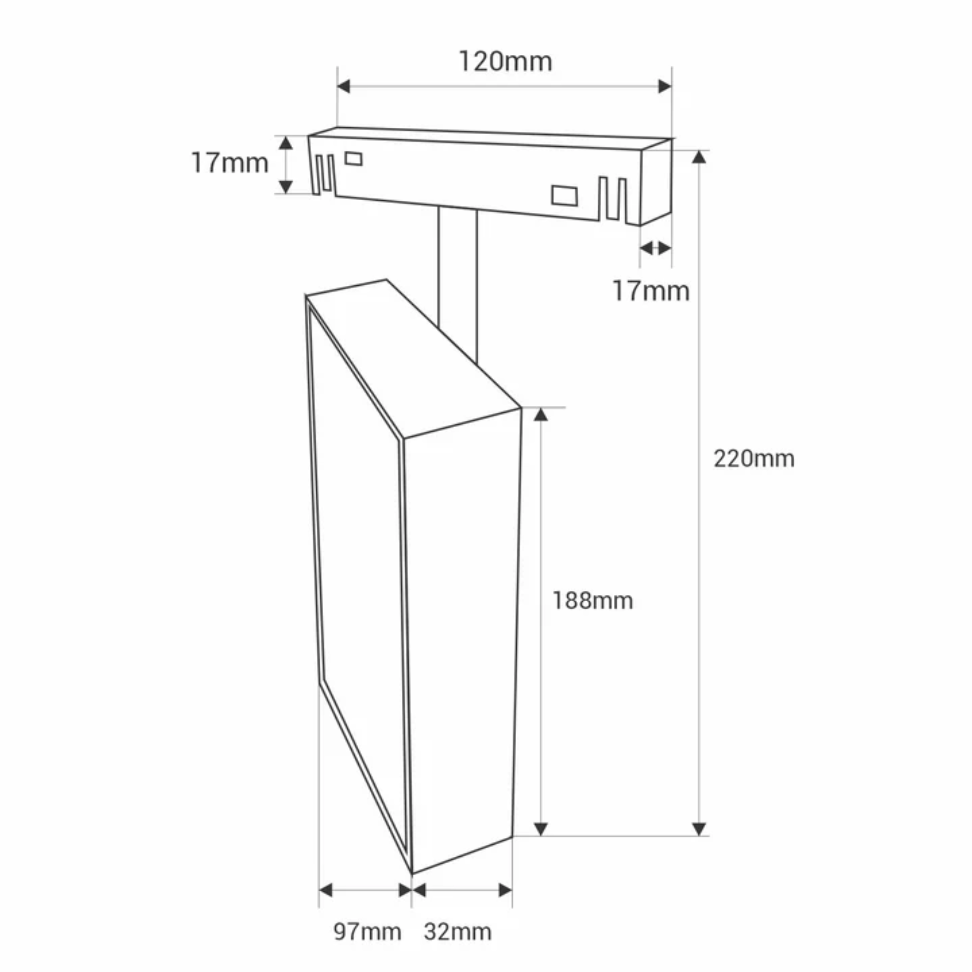 Faretto quadrato orientabile per binario magnetico 48V 18W CRI90 - OSRAM - De Sanctis Light and Design - immagine 5
