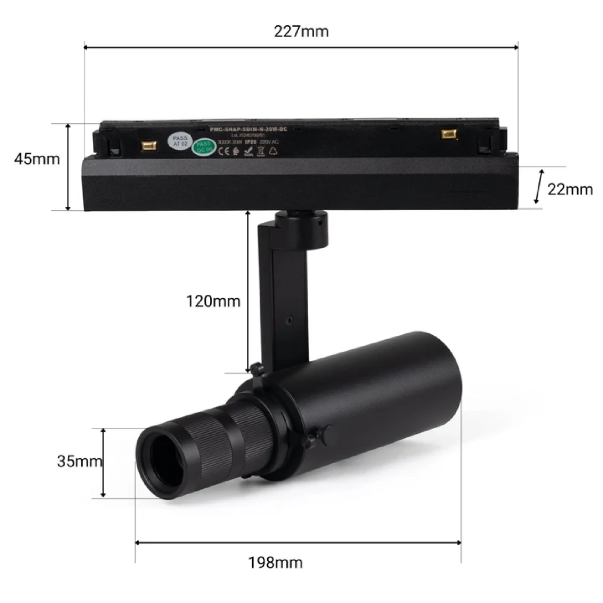Faretto sagomatore orientabile per binario magnetico 48V 20W - De Sanctis Light and Design - immagine 8