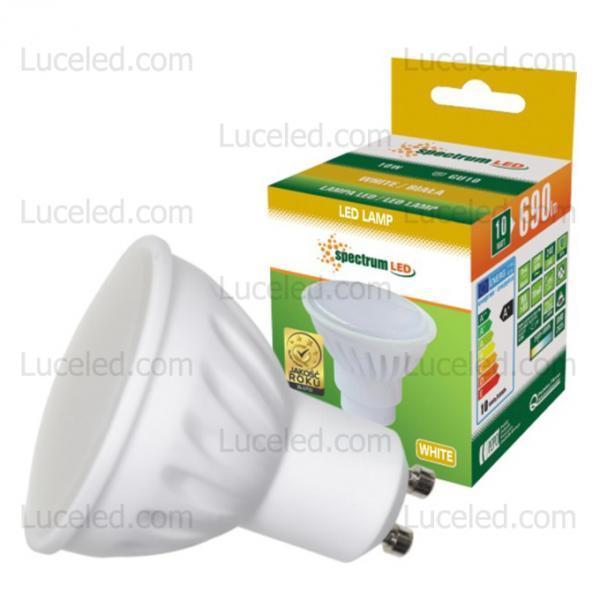 Lampadina GU10 LED 6w 3000k Luce Calda Fascio Stretto Ottica 15°