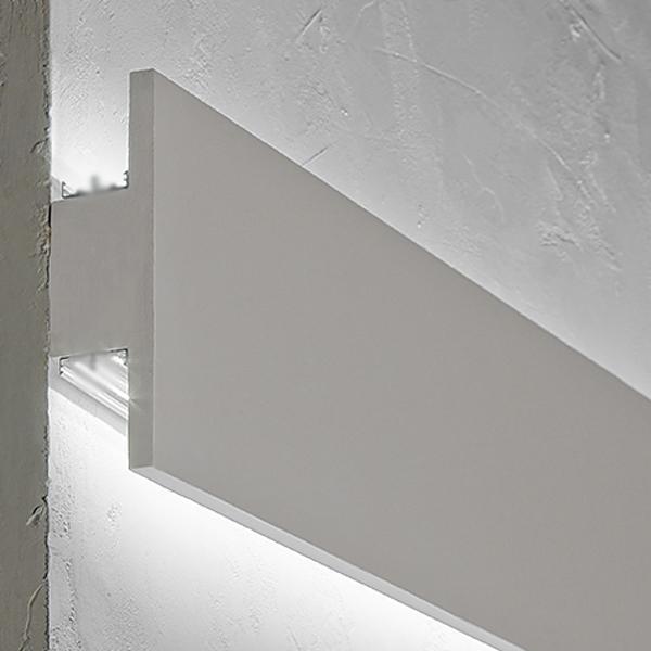 Cornice per led in gesso illuminazione indiretta da parete effetto  bi-emissione Art77